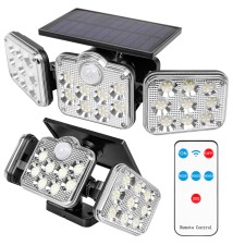 Naświetlacz LED solarny IP65 138SMD PIR pilot