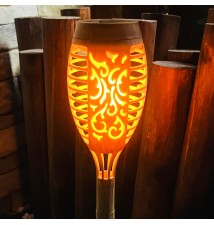 Lampa solarna LED ogrodowa pochodnia 50cm bambus