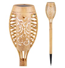 Lampa solarna LED ogrodowa pochodnia 50cm bambus