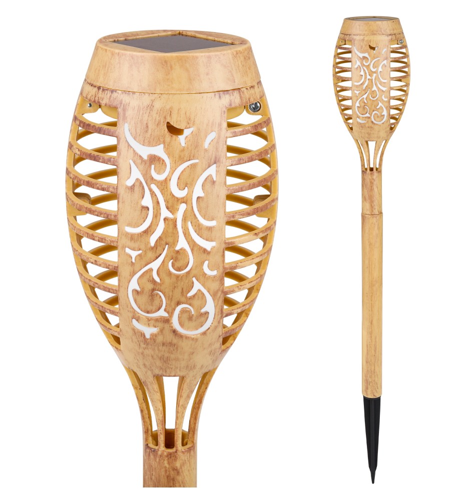 Lampa solarna LED ogrodowa pochodnia 50cm bambus