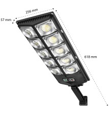 Lampa LED solarna uliczna 300W 61,5cm elewacja | LVT
