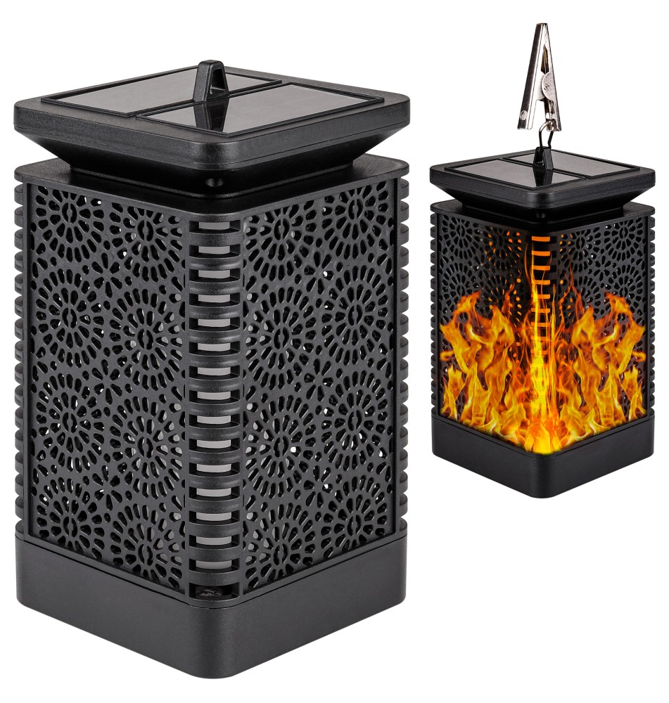 Lampa LED solarna dekoracyjna płomień kwadrat