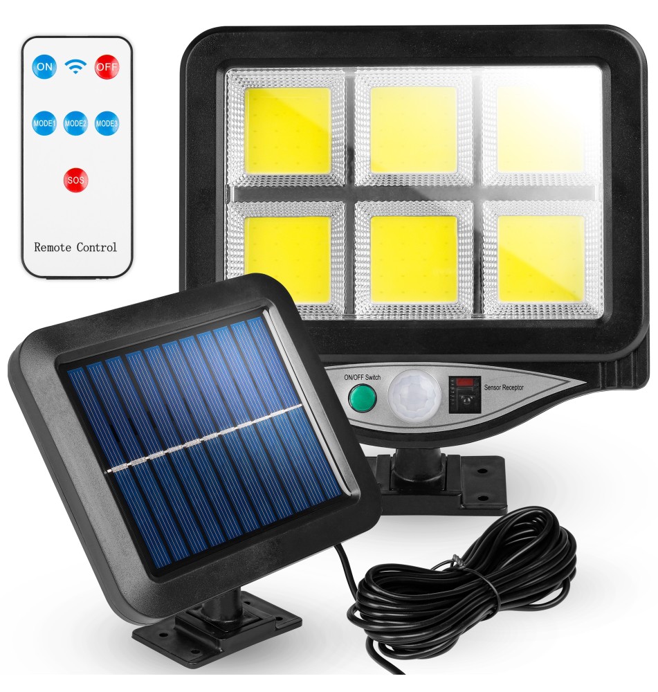 Naświetlacz LED solarny IP44 6xCOB PIR