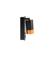Klemens GU10 Black + Gold USB A + C Reading Wall Sconce | LVT