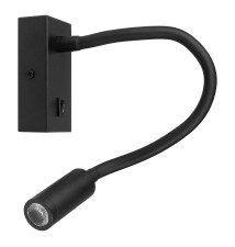Leo LED 3W 4000K Black Reading Wall Sconce | LVT