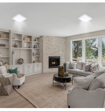 Solen 2xE27 Square Ceiling Light with Microwave Sensor DIP | LVT