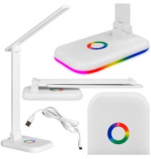 Lampa biurkowa Alma LED RGB + CCT 12W biała | LVT