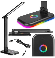 Lampa biurkowa Alma LED RGB + CCT 12W czarna | LVT