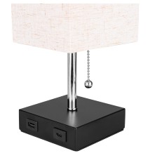 Lampa biurkowa Boro E27 1x USB-A + 1x USB-C