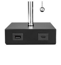 Lampa biurkowa Boro E27 1x USB-A + 1x USB-C