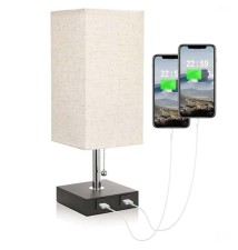Lampa biurkowa Boro E27 1x USB-A + 1x USB-C