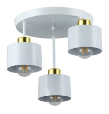Kinkiet E27 LED Elza x3 biały + złoty okrągły | LVT