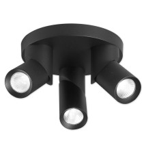 Kinkiet GU10 LED Rita ruchomy x3 okrągły czarny | LVT
