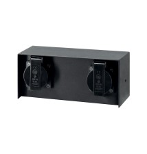 Gniazdo elewacyjne IP44 2x 230V Czarne | LVT