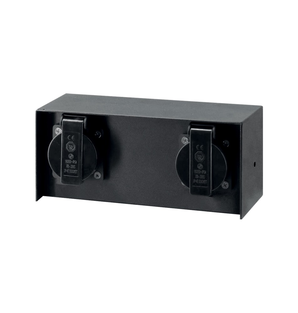 Gniazdo elewacyjne IP44 2x 230V Czarne | LVT