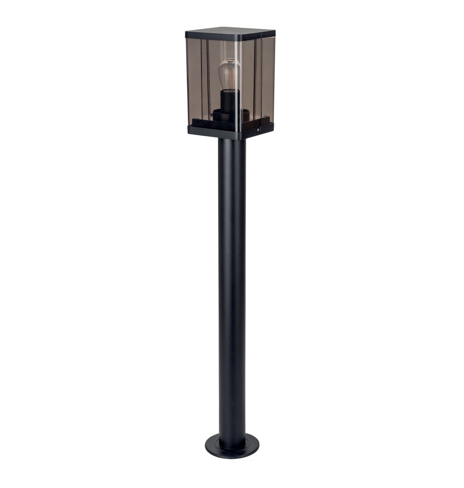 Lampa ogrodowa E27 LED IP44 Smoke czarna | LVT