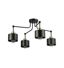Kinkiet E27 LED Elza x4 czarny + miedź okrągły | LVT