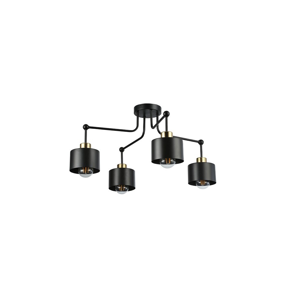 Elza E27 LED Wall Sconce, 4-Pack, Black + Copper, Round | LVT