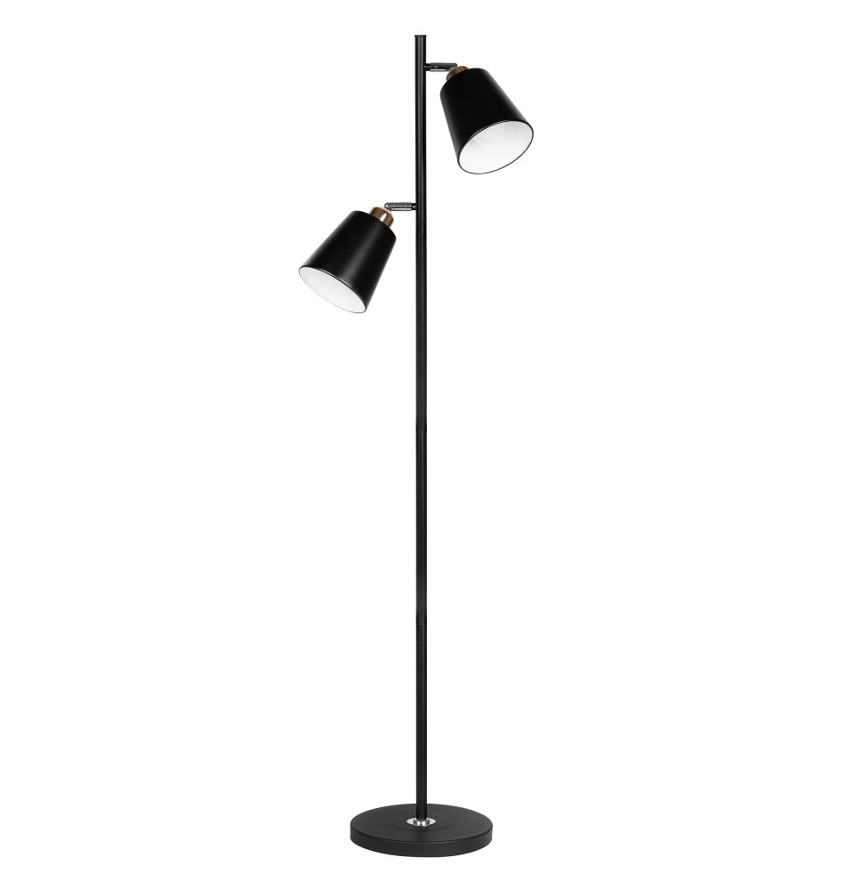 Lampa podłogowa Koko 2x E27 140cm czarna + złota | LVT