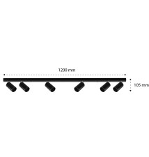 Kinkiet GU10 LED Bardo ruchomy x6 czarny | LVT
