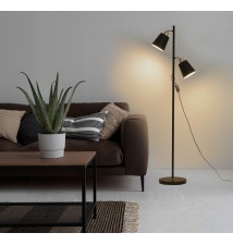 Lampa podłogowa Koko 2x E27 140cm czarna + złota | LVT