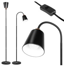 Lampa podłogowa Koko 1x E27 145cm czarna + złota | LVT