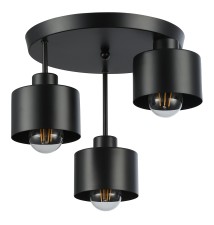 Kinkiet E27 LED Elza x3 czarny okrągły