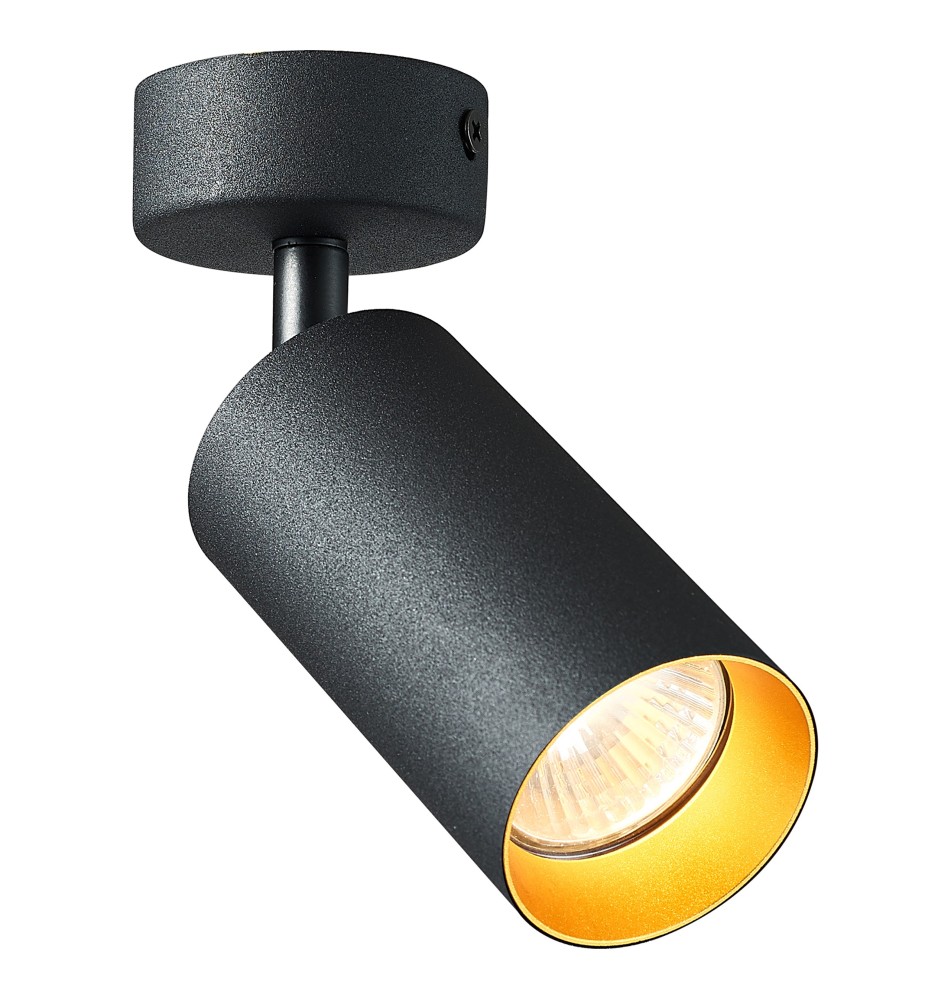 Kinkiet GU10 LED Eris Gold ruchomy x1 czarny