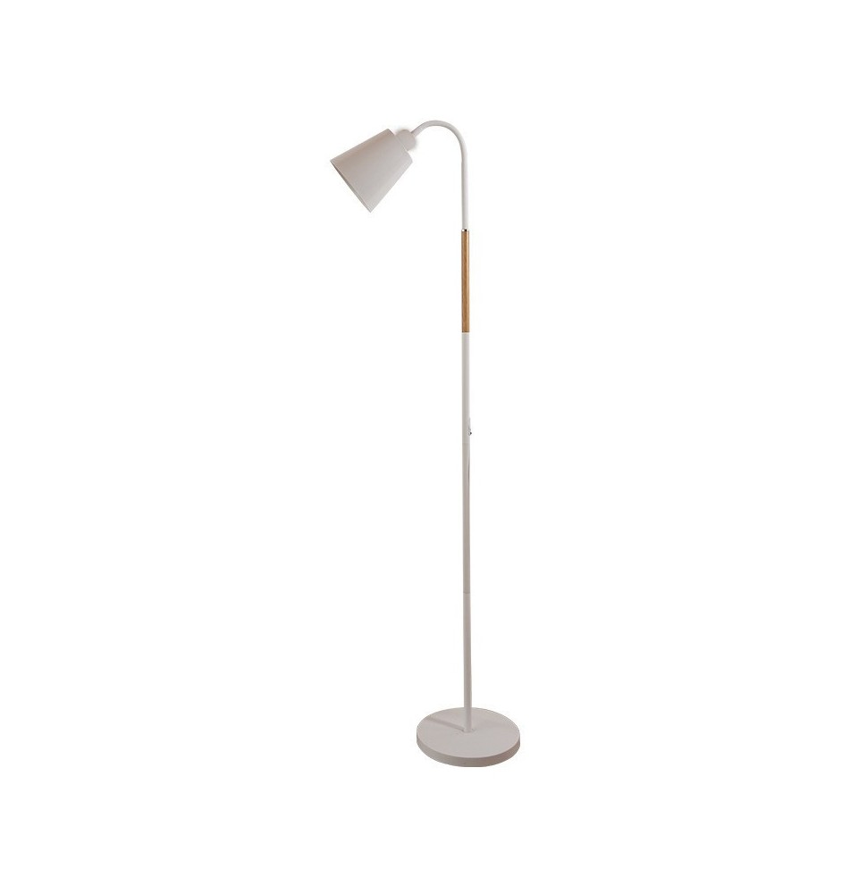 Lampa podłogowa Koko E27 145cm biała drewno