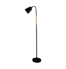 Lampa podłogowa Koko E27 145cm czarna drewno | LVT