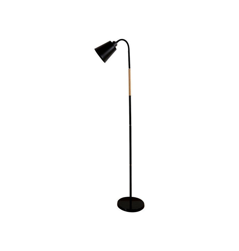 Lampa podłogowa Koko E27 145cm czarna drewno