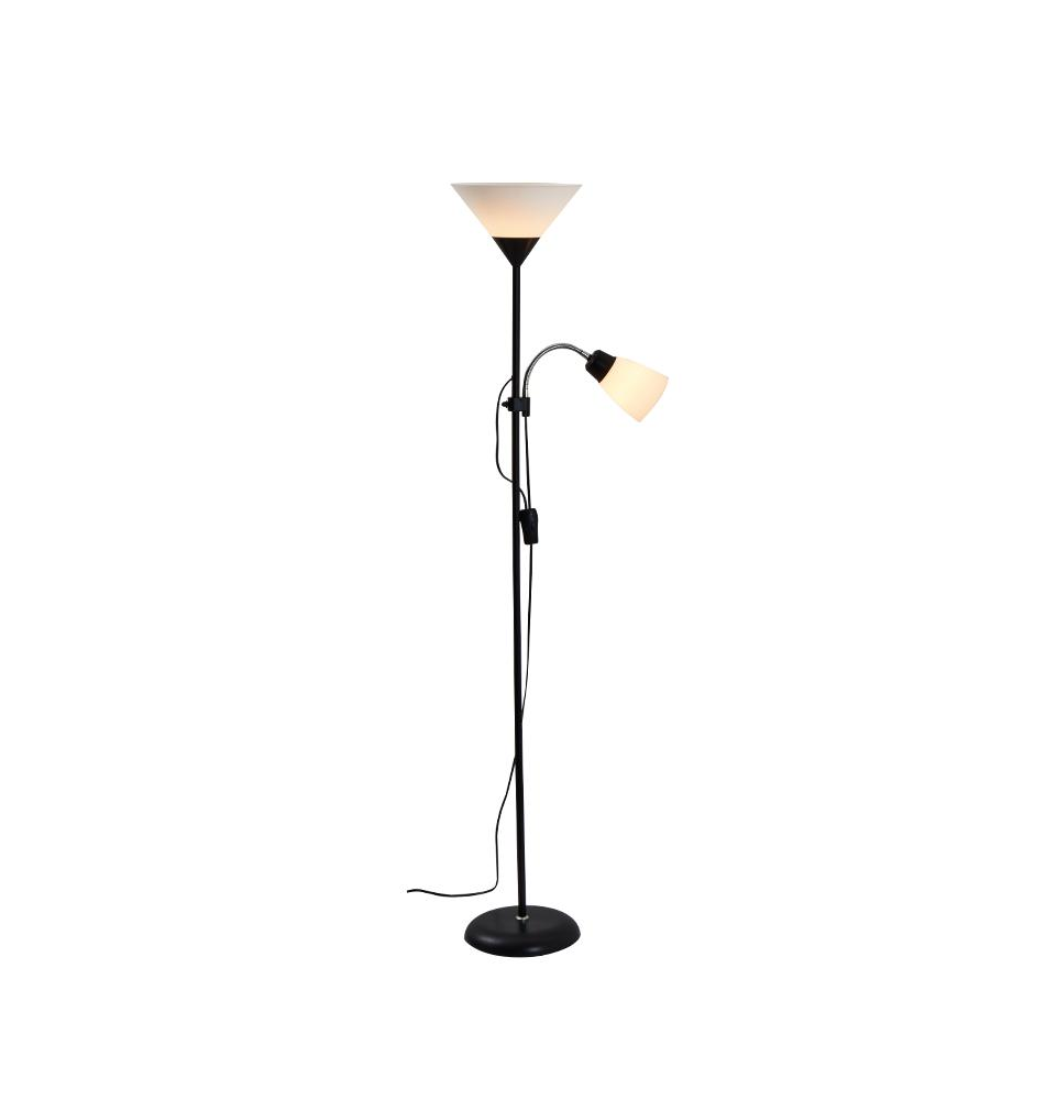 Lampa podłogowa Duos E27 E14 176cm czarna