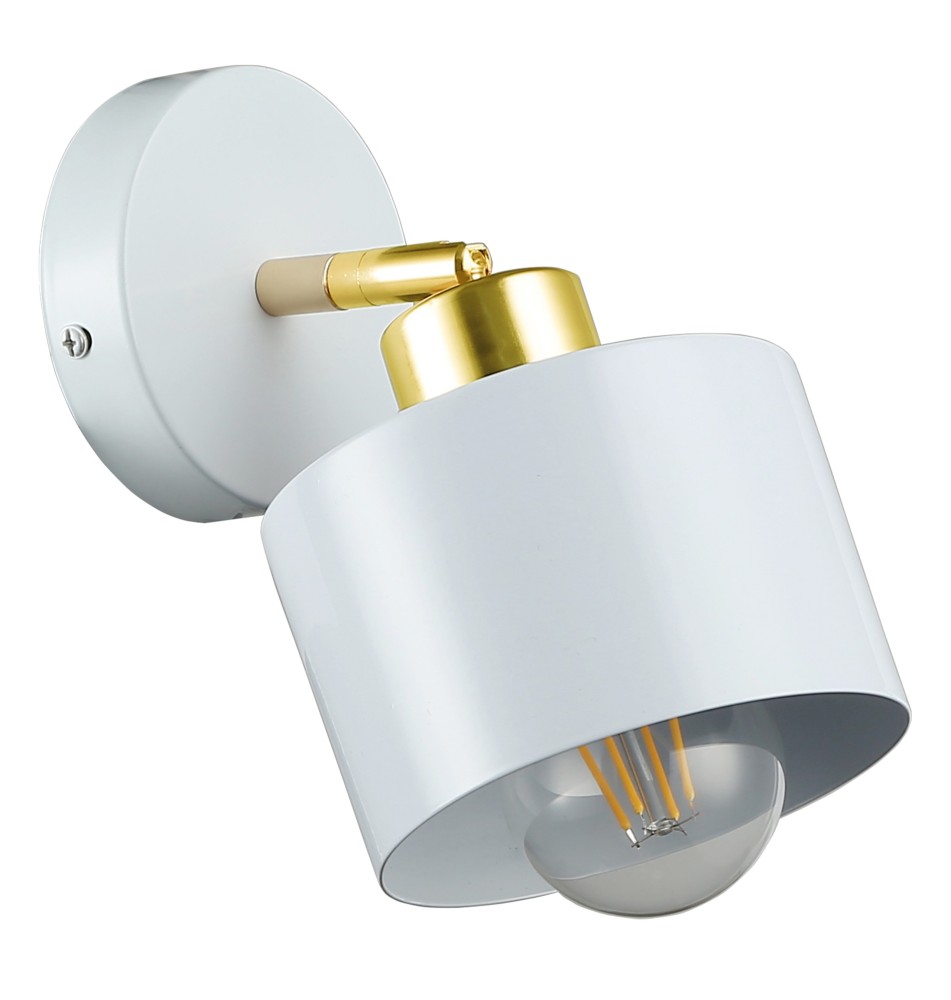 Kinkiet E27 LED Elza ruchomy x1 biały + złoty