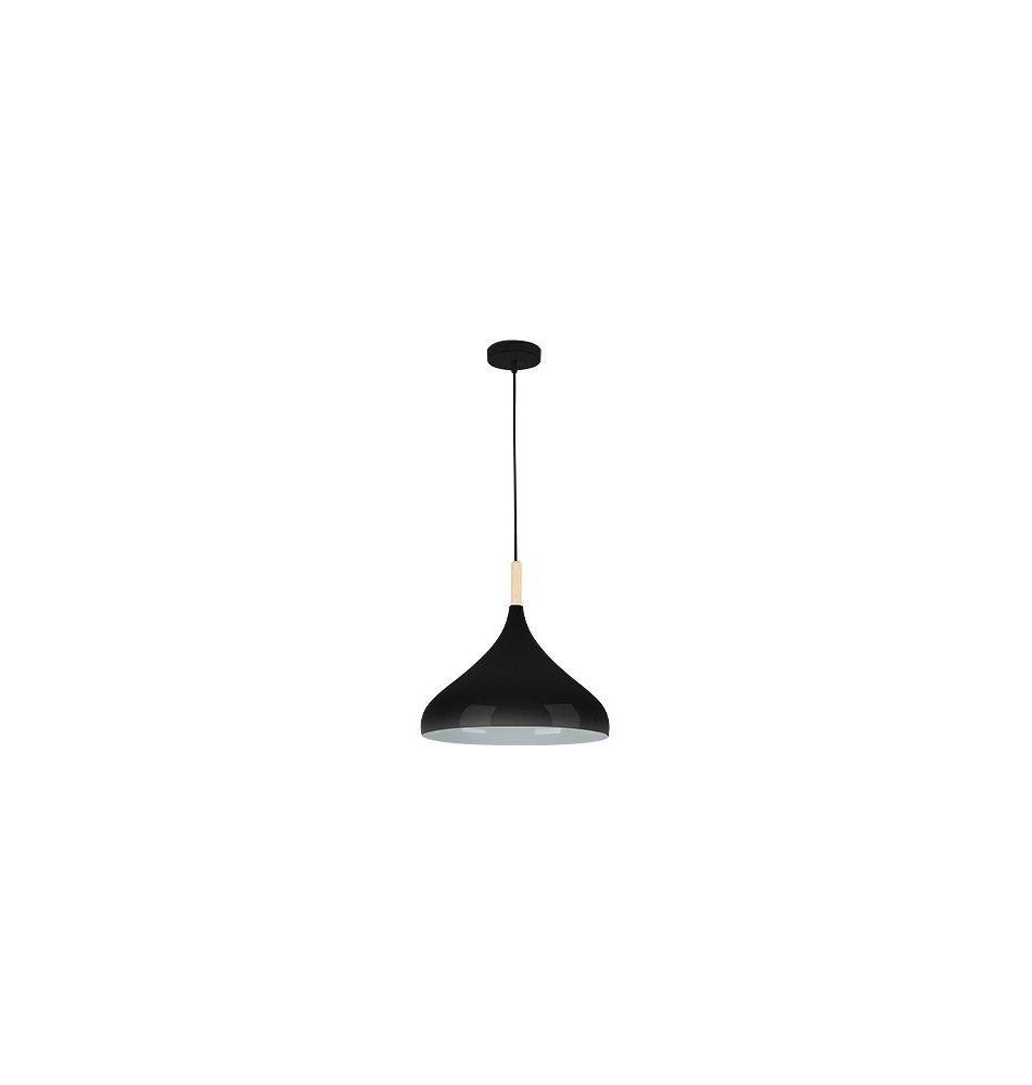 Miko E27 Pendant Light x1, Black + Wood | LVT