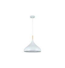 Oprawa wisząca E27 Miko x1 biała + drewno