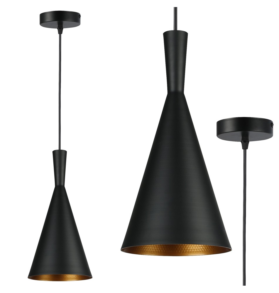 Oprawa wisząca E27 Pinio x1 czarna + złoty