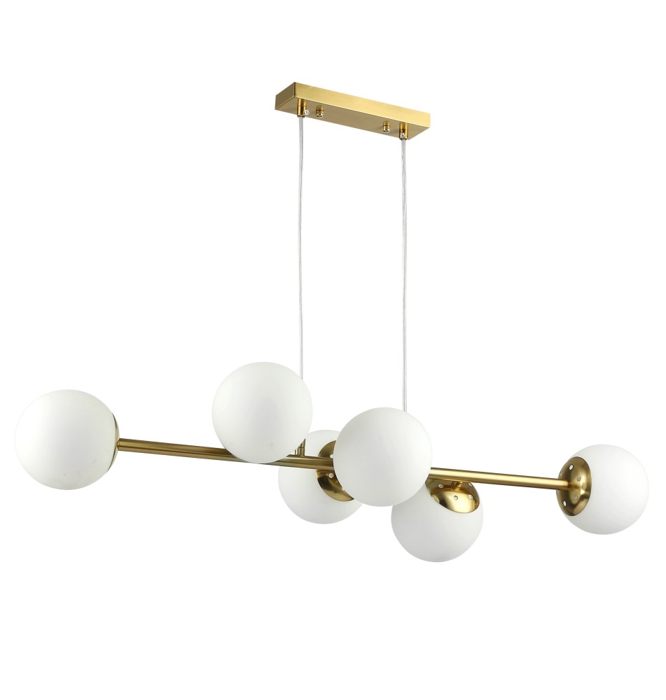 Bali-12 E27 Pendant Light, 90 cm x 6, Gold | LVT