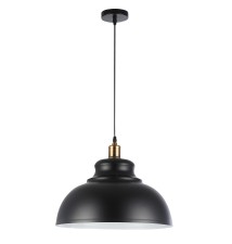 E27 Flara Pendant Light x1, Black + Copper | LVT