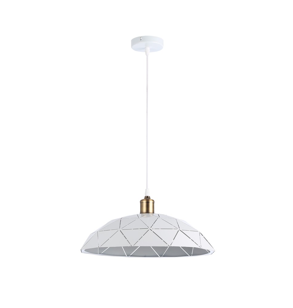 E27 Dalia Pendant Light x1, White + Copper | LVT