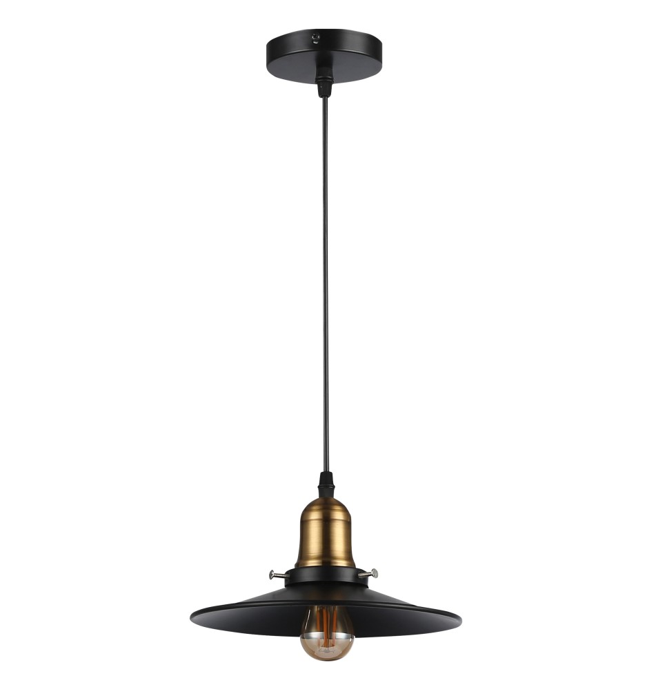 Oprawa wisząca E27 Loft x1 czarna + złota | LVT