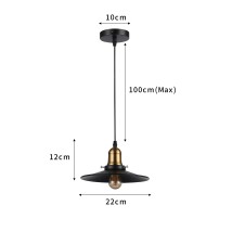 Oprawa wisząca E27 Loft x1 czarna + złota | LVT