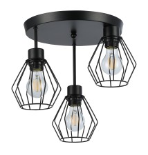 Kinkiet E27 LED Otto x3 czarny okrągły | LVT