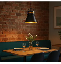 Oprawa wisząca E27 Tao 25cm x1 czarna + miedź