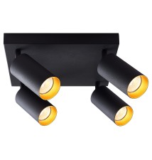 Kinkiet GU10 LED Eris Gold ruchomy x4 czarny | LVT