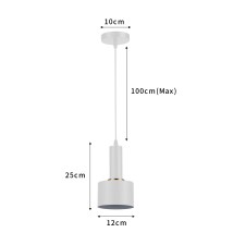 Oprawa wisząca E27 Tema x1 biała