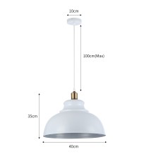Oprawa wisząca E27 Flara x1 biała + miedź