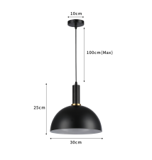 Oprawa wisząca E27 Koko x1 czarna