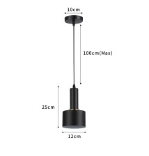 Oprawa wisząca E27 Tema x1 czarna