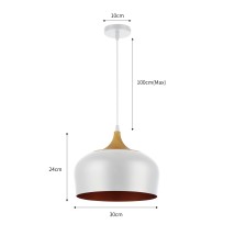 Oprawa wisząca E27 Lumina x1 biała + złota | LVT