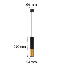 Keon GU10 x1 Pendant Light, Black + Gold | LVT